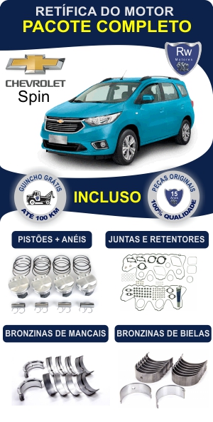 Retífica de motor Chevrolet Spin peças originais pacote completo Rw motores